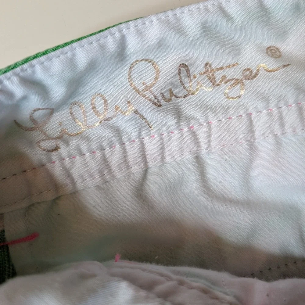 Lilly Pulitzer Shorts Women 0‎ Pink Green The Callahan Short Tropical Pineapple